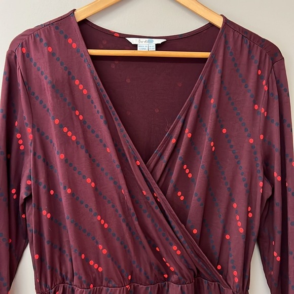 Boden Cressida Faux Wrap Dress | 10P | Burgundy | EUC - Picture 4 of 7